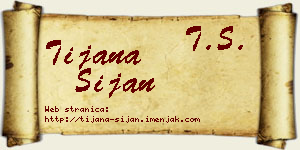 Tijana Šijan vizit kartica